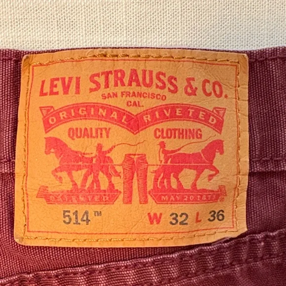 Levi’s 514 Maroon Denim Jeans - Picture 5 of 5